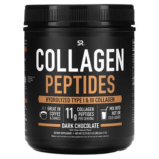 Sports Research, Peptides de collagène, Collagène hydrolysé de types I et III, Chocolat noir, 644,11 g