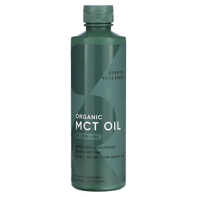 Sports Research, Medium Chain Triglyceride Oil, Unflavored, 16 fl oz (473 ml)