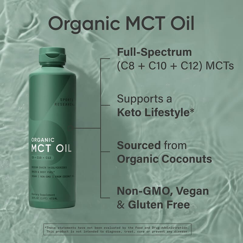 スポーツリサーチ オーガニック MCTオイル 1106g（1183mL)×2本 SPORTS RESEARCH スポーツリサーチ オーガニックMCTオイル 1183ml MCT
