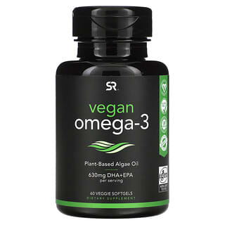 Sports Research, Suplemento con omega-3 vegano, 60 cápsulas blandas vegetales