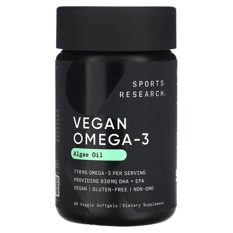 Acides gras oméga-3 vegan, 60 capsules végétariennes à enveloppe molle