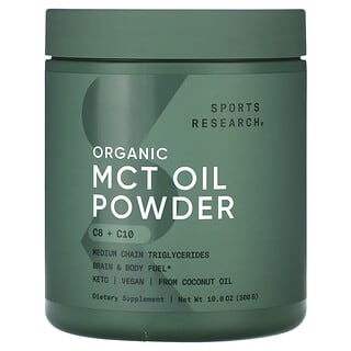 Sports Research, Aceite de MCT orgánico en polvo, 300 g (10,6 oz)