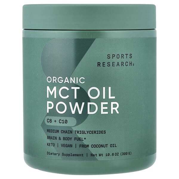 Sports Research, 유기농 MCT 오일 분말, 300g(10.6oz)