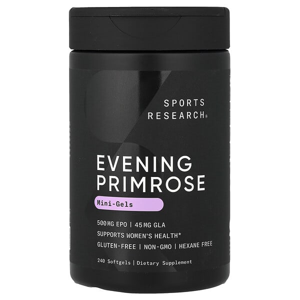 Sports Research, 달맞이꽃, 500mg, 소프트젤 240정