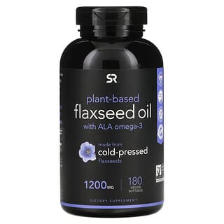 Sports Research, Plant Based Flaxseed Oil with ALA Omega-3, 1,200 mg, 180 Veggie Softgels