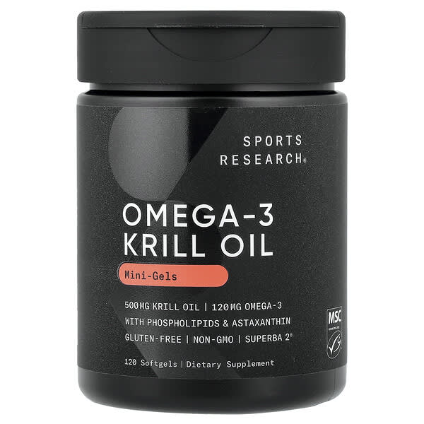 Sports Research, Omega-3 Krill Oil Mini-Gels, 120 Softgels