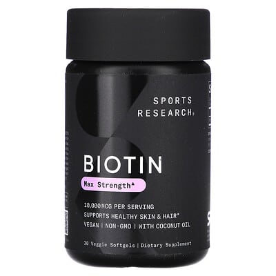 Sports Research, Biovitamins with Coconut Oil, 10,000 mcg, 30 Vegetarian Softgels
