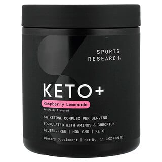 Sports Research, Keto +, малиновый лимонад, 318 г (11,2 унции)