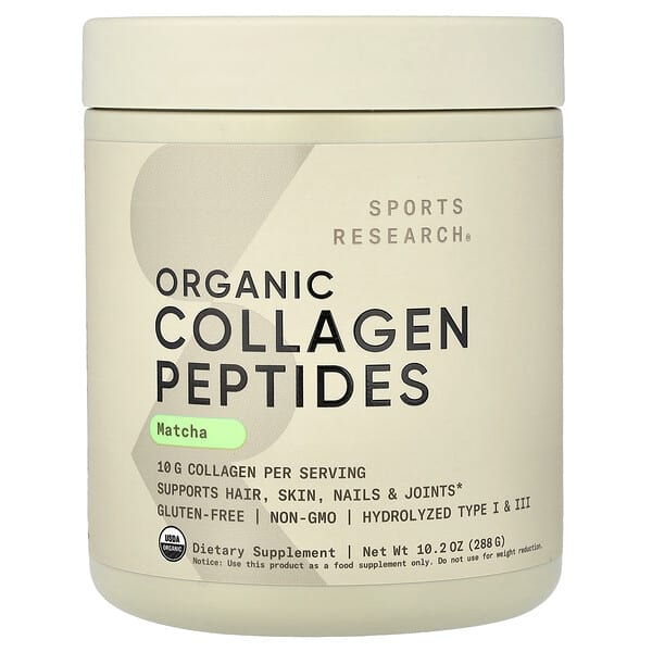 Sports Research, 콜라겐 펩타이드, 말차, 288g(10.2oz)