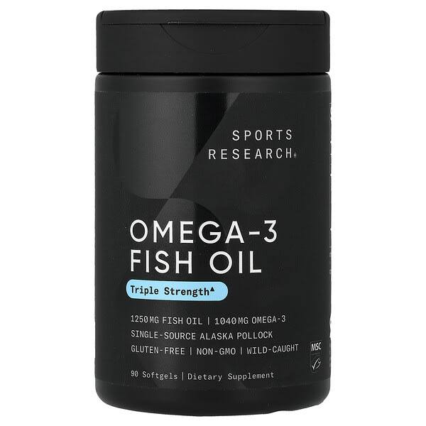 Sports Research, Omega-3 魚油，三倍功效，90 粒軟凝膠