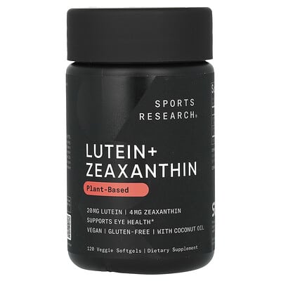 Sports Research, Lutein + Zeaxanthin, Plant-Based, 120 Vegan Softgels