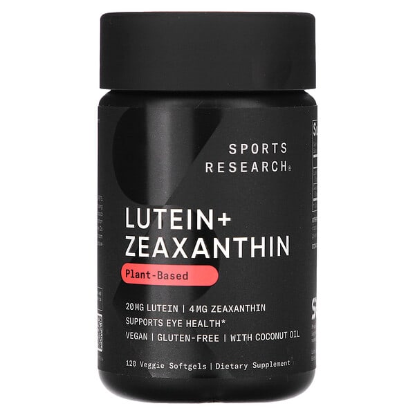 Sports Research, Lutein + Zeaxanthin, PlantBased, 120 Veggie Softgels