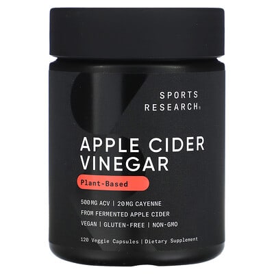 Sports Research, Apple Cider Vinegar with Cayenne Pepper, 520 mg, 120 Vegetarian Capsules