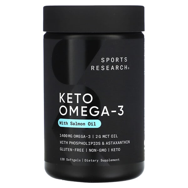 Sports Research, Keto Omega-3 with Salmon Oil, 120 Softgels