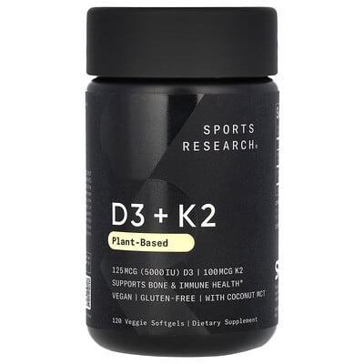 SportsResearch,D3+K2,рослиннадобавка,120рослиннихкапсул