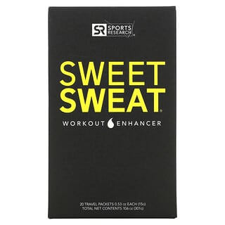 Sports Research, Intensificador de Treino Sweet Sweat, 20 Pacotes de Viagem, 15 g (0,53 oz) Cada  