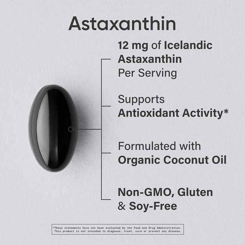 アスタキサンチン、トリプルストレングス、12mg、ソフトジェル60粒