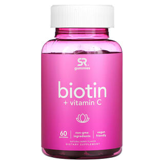 Sports Research, Biotine + Vitamine C, Baies naturelles, 60 gommes