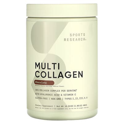 Sports Research, Multi-Collagen, Chocolate Flavor, 1.06 lbs (480 g)