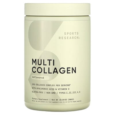 Sports Research, Multi Collagen, Unflavoured, 10.58 oz (300 g)
