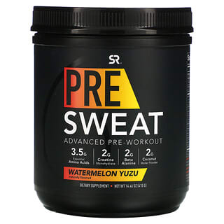 سبورتس ريسورش‏, مكمل غذائي متطور Pre-Sweat لما قبل التمارين الرياضية، بطيخ يوزو، 14.46 أونصة (410 جم)