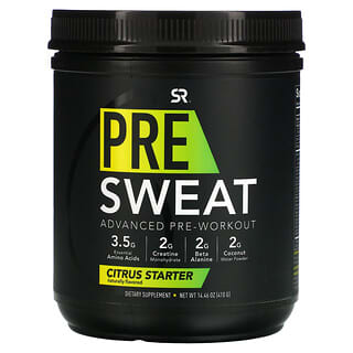 Sports Research, Pre-Sweat Advanced Pre-Workout，柑橘促酵物，14.46 盎司（410 克）  
