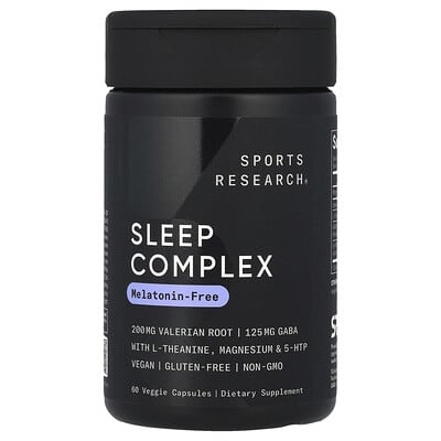 Sports Research, Sleep Complex, Melatonin-Free, 60 Vegetarian Capsules