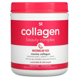 Sports Research‏, קומפלקס Collagen Beauty, קולגן ימי, יוזו בטעם אבטיח, 181 גרם (6.38 אונקיות)