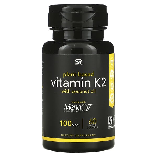 Sports Research, Vitamin K2, PlantBased, 100 mcg, 60 Veggie Softgels