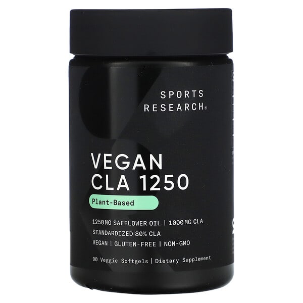 Sports Research, CLA 1250、植物性、1,250mg、植物性ソフトジェル90粒