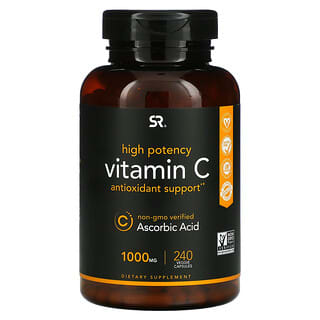 Sports Research, Vitamine C haute efficacité, 1000 mg, 240 capsules végétariennes