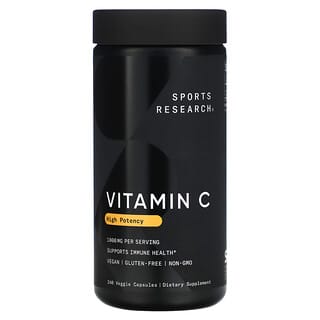 Sports Research, Vitamina C de Alta Potência, 1.000 mg, 240 Cápsulas Vegetais