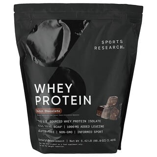 Sports Research, Proteína de suero de leche, Chocolate holandés, 2,27 g (5 lb)