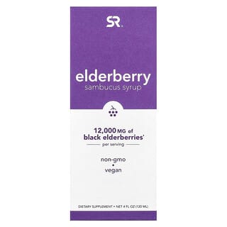 Sports Research, Elderberry Sambucus Holundersirup, 12.000 mg, 120 ml (4 fl. oz.)