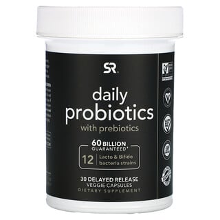 Sports Research, Probiotiques quotidiens à libération retardée, 60 milliards d'UFC, 30 capsules végétales