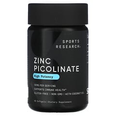 Sports Research, Zinc Picolinate, High Potency , 50 mg, 60 Softgels