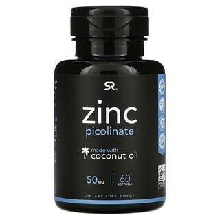 Sports Research, Picolinate de zinc, 50 mg, 60 capsules à enveloppe molle