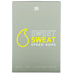 Sports Research, Sweet Sweat Speed Rope, Negro, 1 cuerda para saltar