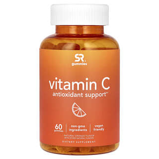 Sports Research, Vitamina C, Protección antioxidante, Naranja natural, 60 gomitas
