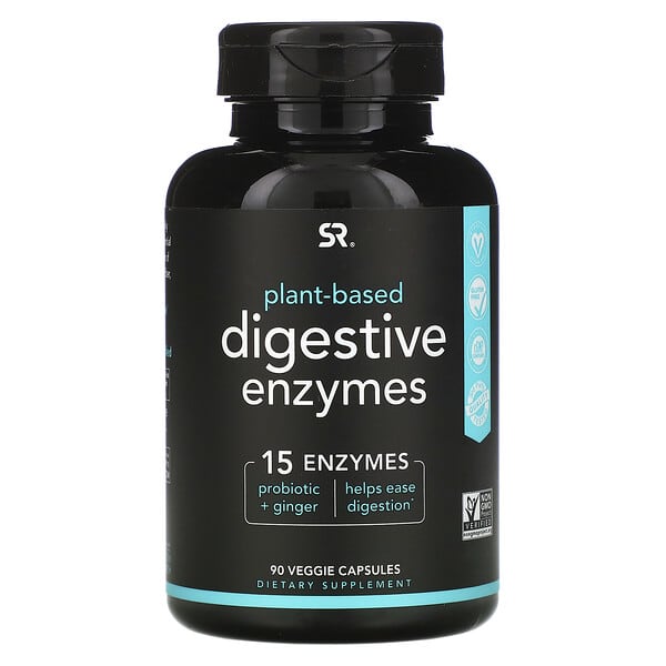 Sports Research‏, Digestive Enzymes, Plant-Based, 90 Veggie Capsules