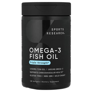 Sports Research, Óleo de Peixe Ômega-3, 120 Cápsulas Softgel