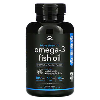 Sports Research, Huile de poisson riche en oméga-3, Triple efficacité, 1250 mg, 120 capsules à enveloppe molle