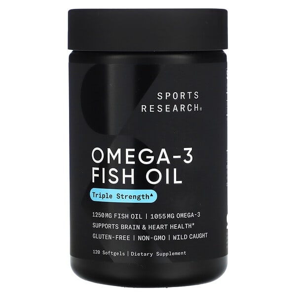 Sports Research, Omega-3 Fish Oil, Triple Strength, 120 Softgels