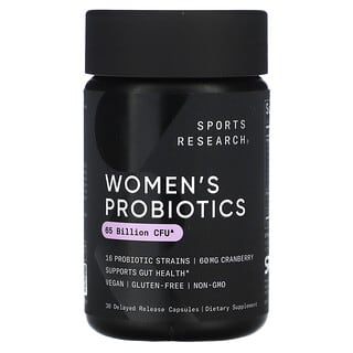 Sports Research, Women's Probiotics, Cranberry, 65 Billion CFU, 30 Delayed Release Capsules