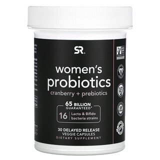 Sports Research, Women's Probiotics, Cranberry + Prebiotics, 30 Delayed Release Veggie Capsules