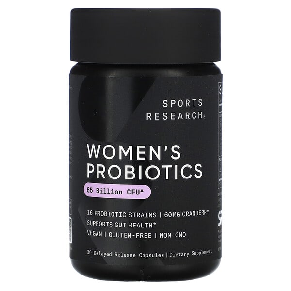 Sports Research, 女性益生菌，蔓越橘味，650 億 CFU，30 粒緩釋膠囊