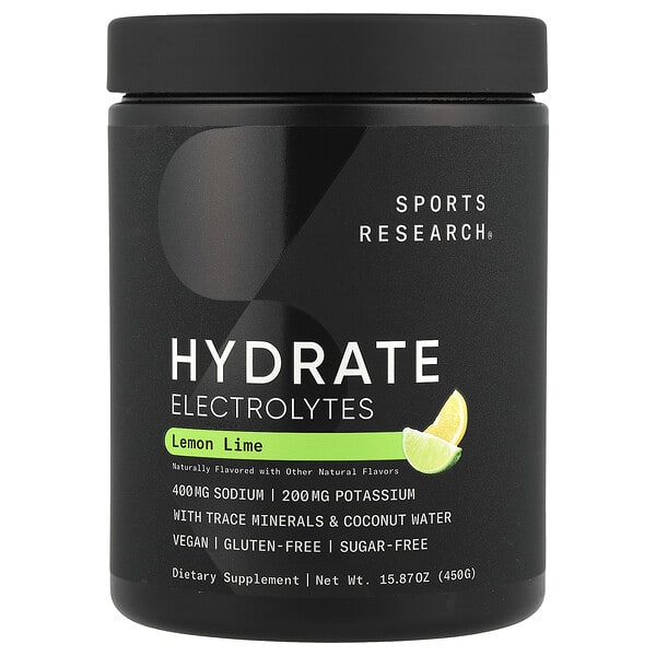 Hydrate Electrolytes, Lemon Lime, 15.87 oz (450 g)