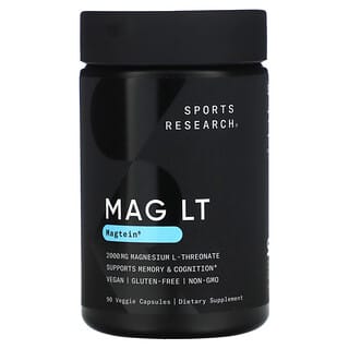Sports Research, MAG LT, Magtein, 2000 mg, 90 kapsułek roślinnych (666 mg na kapsułkę)