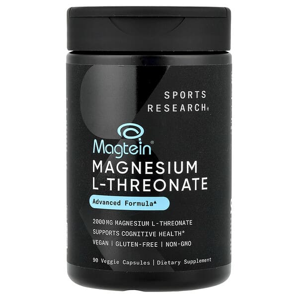 Sports Research, Magtein® 素食膠囊，L-蘇糖酸鎂，2,000 毫克，90 粒（每粒 666 毫克）