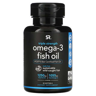 Sports Research, Aceite de pescado con omega-3, concentración triple, 30 cápsulas blandas
